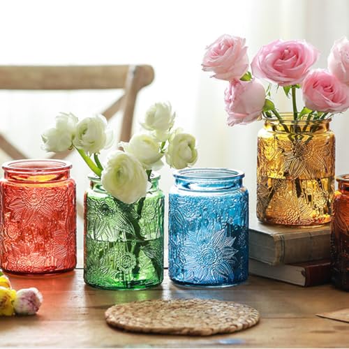 ANSQU Vintage 23.7oz Glass Jar with Solid Wood Lid - Airtight Storage for Loose Tea, Coffee, Candy, Cookies, Laundry Detergent - Decorative Kitchen Jar, Cute & Functional (Yellow, 1 Pack) - color: Yellow, size: 23.7 Ounces