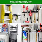 PIYILO Garage Tool Organizer Wall Mount with 48 inches Rails and 6 Double-layer Hooks, Garden Tool Rack Heavy Duty, Garage Hanging Storage Rack For Yard Tools, Shovel, Shed - size: 48 inch Double-Layer 6-Hook