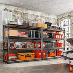 REIBII 48" W Garage Shelving Heavy Duty 2550 LBS Storage Shelves 4 Tier Heavy Duty Shelving, Adjustable Metal Shelves, Industrial Shelf for Garage, Warehouse, Pantry, 48" W x 60" H x 24" D - size: 48" W x 60" H x 24" D