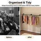 Wall Mounted Clothes Rack 72.5in, Industrial Pipe Clothing Racks Wall Mount, Heavy Duty Detachable Iron Garment Bar, Saving Space, Multi-Purpose Hanging Rod for Bedroom, Laundry Room, 1 Pack - size: 72.5Inches