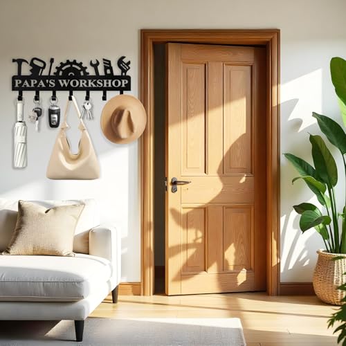 Custom Key Holder for Wall - Workshop Key Hooks for Wall Organizer, Personalized Coat Rack Key Holder with Name, Personalized Father Gifts, Key Hanger Decor for Garage Workshop Office - color: Color06 Workshop