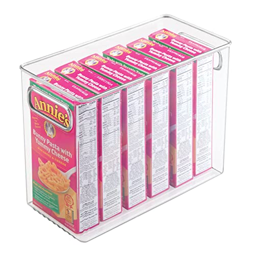 mDesign Plastic Tall Food Storage Organization Container Bin with Handles for Kitchen, Pantry, Cabinet, Fridge/Freezer, Countertop - Organizer for Snacks/Appliances, Ligne Collection, 8 Pack, Clear - size: 10 x 5 x 8 (Pack of 8)