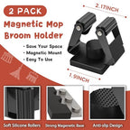 Magnetic Broom Holder,2 Pack Strong Magnetic Mount Broom and Mop Holder for Cleaning Tools,Power Non-Slip Magnetic Tool Holder Broom Hooks for Apartment RV Accessories Camper Garage Kitchen - style: 2 Magnetic Square Mop Holder