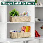 dreamkey Set of 2 Wicker Toilet Paper Storage Baskets, Hand-Woven Paper Rope Bathroom Organizer for Toilet Tank Top & Countertop, Decorative Nesting Baskets with Handles, Beige - style: Paper Rope