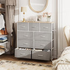 WLIVE 9-Drawer Dresser, Fabric Storage Tower for Bedroom, Hallway, Entryway, Closet, Tall Chest Organizer Unit with Fabric Bins, Steel Frame, Wood Top, Easy Pull Handle, Light Grey - color: Light Grey