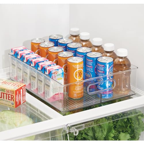 iDesign Divided Pantry Bin with Handles for Pantry, Refrigerator, or Freezer - Set of 6 - Clear - style: Pack of 6
