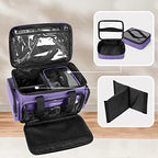 BAFASO Large Makeup Bag with 2 Removable Pouches and Detachable Dividers, Multifunctional Toiletry Bag Cosmetic Bag to Keep Makeup and Hair Supplies (Patent Pending), Purple - color: Purple
