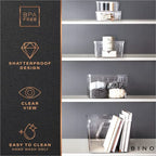BINO | Plastic Bins, Large - 2 Pack | THE LUCID COLLECTION | Multi-Use| Built-In Handles | BPA-Free | Clear Storage Containers | Fridge Organizer | Pantry & Home Organization - size: 2PK - LARGE