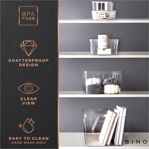 BINO | Plastic Bins, Large - 2 Pack | THE LUCID COLLECTION | Multi-Use| Built-In Handles | BPA-Free | Clear Storage Containers | Fridge Organizer | Pantry & Home Organization - size: 2PK - LARGE
