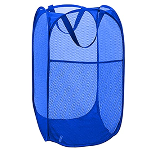 Larpur Mesh Laundry Basket, Pop up Laundry Hamper with Handles, Collapsible Clothes Basket for Travel, College, Dorm, Royal Blue - color: Royal Blue
