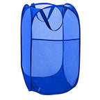 Larpur Mesh Laundry Basket, Pop up Laundry Hamper with Handles, Collapsible Clothes Basket for Travel, College, Dorm, Royal Blue - color: Royal Blue