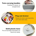Collapsible Dish Basin & Sink Tub with Drain Plug – 2.4 Gal Baby Bottle Wash Basin, Bottle Washing Bin for RV, Camping, Kitchen | Collapsible Water & Bottle Basin (Grey) - color: Grey 1