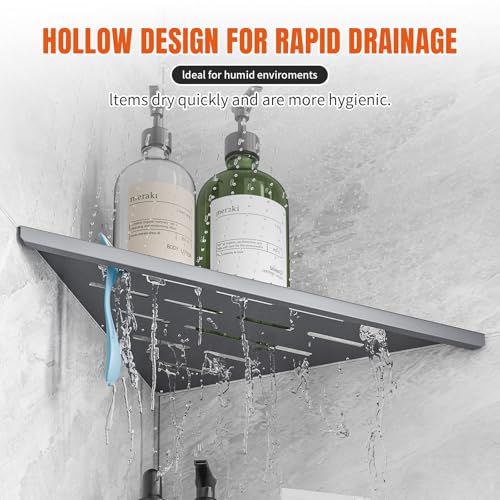 Corner Shower Shelves with Rozar Hole,Rustproof Stainless Steel Corner Shower Caddy Organizer Modern Sturdy Shower Shelf for Inside Shower 10" Large Capacity No-Drill Rack Storage Bathroom Accessories - color: 3-silver
