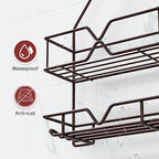 TreeLen Shower Caddy over Shower Head Hanging Bathroom Caddy for Bathroom Organizer 4 Hooks Shampoo Holder-Bronze - color: Bronze