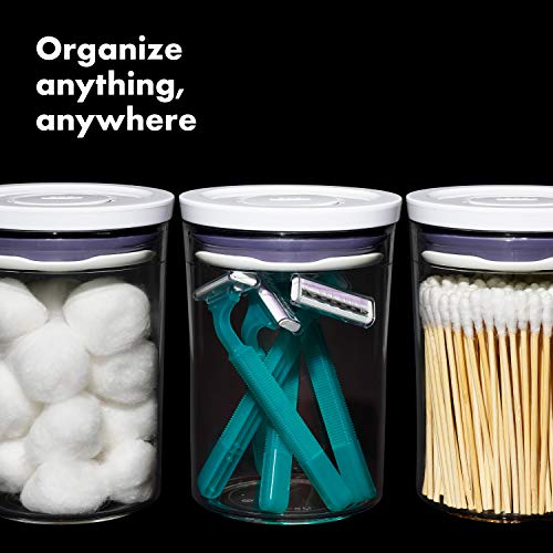 OXO Good Grips Round 3-Piece Mini Round POP Canister Set (Pack of 4) - size: 3 pack - 0.6 qt (Pack of 4), style: Plastic Bath Set
