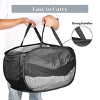5 Pcs Durable Collapsible Laundry Baskets, Foldable Laundry Basket Large Opening, Pop Up Laundry Hamper with Pocket, Clothes Hamper with Handles for Laundry, Bathroom, Kids Room, Dorm or Trave - color: Gray+Black+Navy+Green+Beige