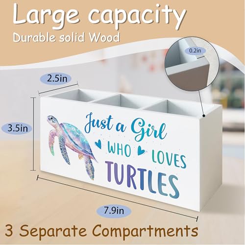 Sea Turtle Coastal Pen Holder for Home Office Desk, Sea Turtles Gifts for Women, Beach Office Decor, Beach Turtle Makeup Brush Toothbrush Holder Organizer for Bathroom Desk Accessories - color: Turtle