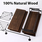 Fixwal 3+1 Tier Wall Mounted Bathroom Shelves Over Toilet, Rustic Wood Floating Shelves with Metal Frame and Towel Bar for Bathroom, Kitchen, Bedroom, Living Room (Dark Brown) - color: 6-dark Brown