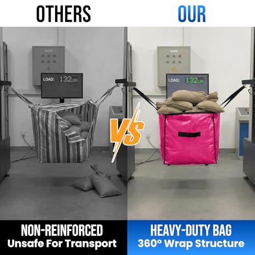 TAILI 2 Pack Pink Extra Large Moving Bags, Heavy Duty Totes with Visible Window, Wrap Around Handles, Space-Saving Storage, Alternative to Moving Boxes - color: Pink, size: 2 Large