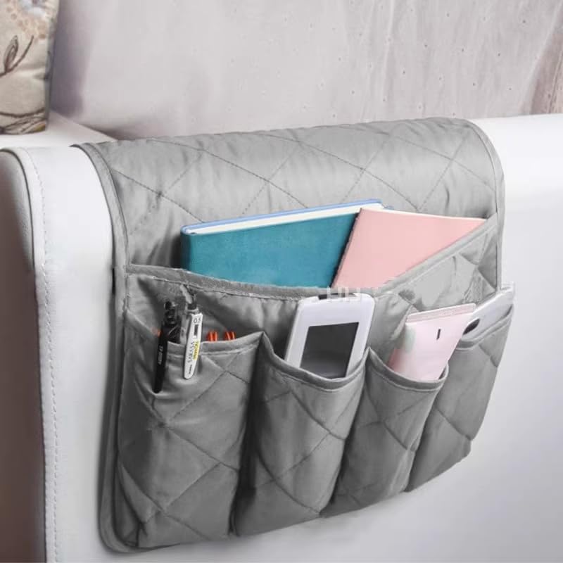 Sofa Armchair Caddy Non-slip Remote Control Holder 5 Pockets Sofa Armrest Organizer Caddy Storage for Recliner Couch Magazine Holder Armrest Side Pocket Storage for Magazine Tablet Glasses Phone