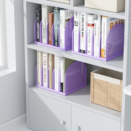 gianotter Desktop File Organizer, Desk Organizer with 5 Compartments, Paper Organizer for Desk, Workspace Organizers for Office Supplies (Purple, Upright Style) - color: Purple, size: Upright Style