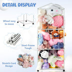 NomNest Stuffed Animal Storage Zoo, Large Carbon Steel Plushies Organizer, Heavy Duty Metal Teddy Bear Toy Holder with Wheels for Kids' Bedroom & Playroom & Nursery (Wheeled, White) - color: Wheeled, White