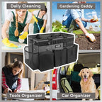 SCAVATA Wearable Cleaning Caddy Bag, Cleaning Caddy Supplies Organizer with Handle & Shoulder Straps for Housekeepers, Under Sink & Car Cleaning Tool Organizers with 4 Foldable Divider (GraphiteGrey) - color: GraphiteGrey