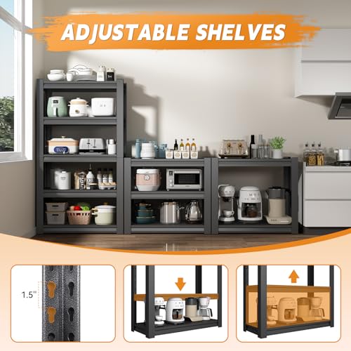 47.2" W Garage Shelving 3000LBS Heavy Duty Storage Shelves Adjustable 5 Tier Metal Shelving Unit for Industrial Garage Basement School Warehouse, 23.6" D x 47.2" W x 72" H, Black - size: 23.6"D x 47.2"W x 72"H