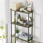 AmazerBath Bamboo Over The Toilet Storage Shelf, 3-Tier Over Toilet Bathroom Organizer Rack, Bathroom Shelves Over Toilet Space Saver, Forest Green - style: Forest Green-3-tier