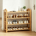 4-Tier Shoe Rack Bamboo Shoe Organizer Free Standing Shoe Storage for Entryway, Closet, Hallway, Bathroom and Living Room, Natural - size: 4 TIER