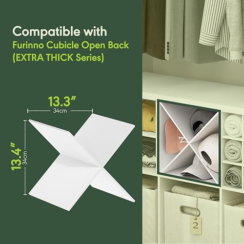 Furinno Cubicle Cube Insert, X-Shelf Cube Organizer, Fits into Furinno Extra Thick Cubes, for Organizers and Storage, White (Does not fit IKEA Kallax Shelving) - color: White, size: X-Shelf Insert