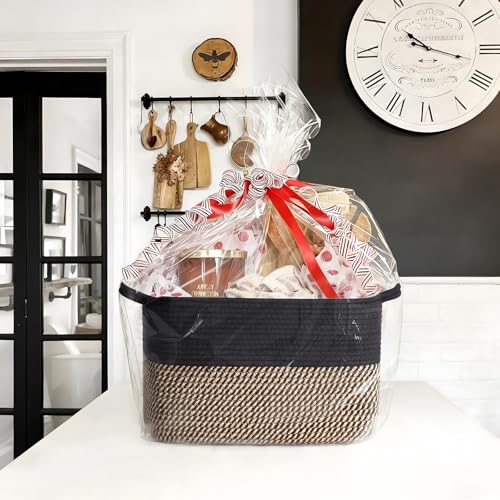 Goodpick Cube Storage Bins - Towel, Book, Cloth, Shoes, Closet Shelf Woven Baskets for Office, Baby Laundry, Toys, 13''x10''x9'' - color: Black, size: 13"L x 10"W x 9"H