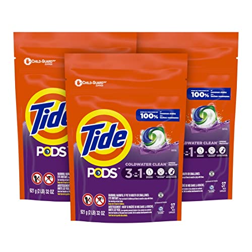 Tide PODS Laundry Detergent Soap Pods, Spring Meadow, 37 Count (Pack of 3 Bag Value Pack), Total 111 Count, HE Compatible - size: 37 Count (Pack of 3)