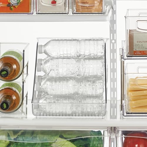 iDesign Plastic Water Bottle Organizer for Fridge, Clear Bottle Holder for Kitchen and Pantry, 2-Pack - style: Pack of 2- Tall