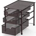 Simple Houseware Stackable 3 Tier Sliding Basket Organizer Drawer, Bronze - color: Bronze, size: 3-Tier
