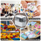CTIME 4-Tier XL Medicine Organizer with Leather Handle - Portable Pill Case & Empty First Aid Kit for Home, Travel, RV, School, Dorm | Ideal Elderly Gift - size: 4 Tier Medicine Organizer Set