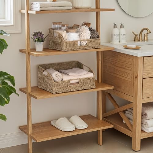StorageWorks Pantry Baskets for Organizing, Seagrass Storage Baskets for Shelves with Built-in Handles, Pantry Organizers and Storage, Set of 2 (Large and Medium) - color: Natural(Seagrass), size: 15¾"L x 11"W x 7½"H + 14¼"L x 9¾"W x 6¾"H
