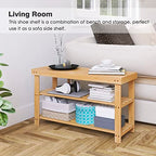 SMIBUY Bamboo Shoe Rack Bench, 3-Tier Shoe Organizer Storage Shelf for Entryway Hallway Bathroom Living Room (Natural) - color: Natural