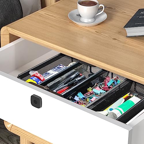 4PCS Drawer Organizer for Kitchen,Utensil Mesh Drawer Organizer with Interlocking Arm for Cosmetic,Flatware,Pen (9 * 3 * 2 Inches,Black) - color: Black(4PCS), size: 9*3*2 Inches