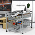 Simple Houseware Stackable 2 Tier Sliding Basket Organizer Drawer, Silver - color: Silver, size: 2-Tier
