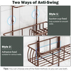 Epicano Shower Caddy Hanging, Anti-Swing Over Head Shower Caddy Rustproof with hooks for Towels, Sponge and more, Bronze - color: Bronze