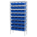 Akro-Mils 30080 ShelfMax Plastic Nesting Shelf Bin Box, 12-Inch L by 8-Inch W by 6-Inch H, Blue, Case of 8 - color: Blue