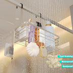 HapiRm Hanging Shower Caddy Organizer - No Drilling Shower Organizer with Hooks, Rustproof & Waterproof 304 Stainless Steel Bathroom Shelves - Brushed Nickel (1 Basket) - color: Brushed Nickel- 1 Basket