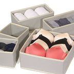 DIOMMELL 12 Pack Foldable Cloth Storage Box Closet Dresser Drawer Organizer Fabric Baskets Bins Containers Divider for Baby Clothes Underwear Bras Socks Lingerie Clothing,Grey 444 - color: Grey