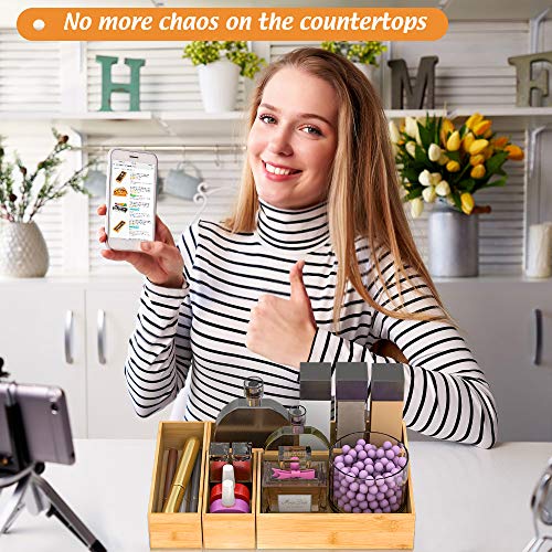 Bamboo Kitchen Drawer Organizer, Wooden Storage Box for Utensil Organizer Silverware Tray Cutlery Holder Flatware Containers - Multi-Use Deep Drawer Dividers Organizer for Bathroom, Jewelry, 9"3"2.5" - color: Bamboo, size: 9*3*2.5 inch