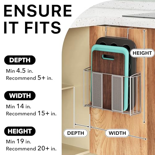 Simple Houseware Over Cabinet Door Organizer, 12.5"Wx3.75"Dx18"H, Mesh Silver - color: Silver