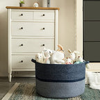 R RUNKA Extra Large Storage Basket - Soft Woven Organizer, 22" x 14" - color: Blue