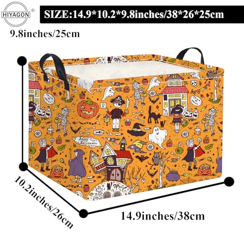 HIYAGON Rectangular Halloween Basket for Boys and Girls Kids Trick or Treat Pumpkin Basket for Halloween Parties Cute Storage Bin Organizer Box Room Decor(Pirate Halloween) - color: Pirate Halloween