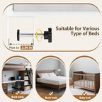 2 Tier Bedside Shelf for Dorm Bunk Bed, Under Mattress Bedside Shelf Clip On Nightstand with Fabric Drawer, Bed Side Table Tray Organizer, Bedside Tray with Cable Management, Back to School (white) - color: White