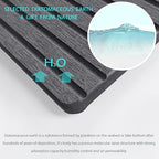 NiuYichee Set of 4 Water Absorbent Diatomite Coasters, Diatomaceous Earth Kitchen Soap Dish, Bathroom Trays, Water Absorbing Stone Used for Hand Soaps & Plants & Toiletries in The Modern Home - color: Set of 4 Dark Grey With Grooves